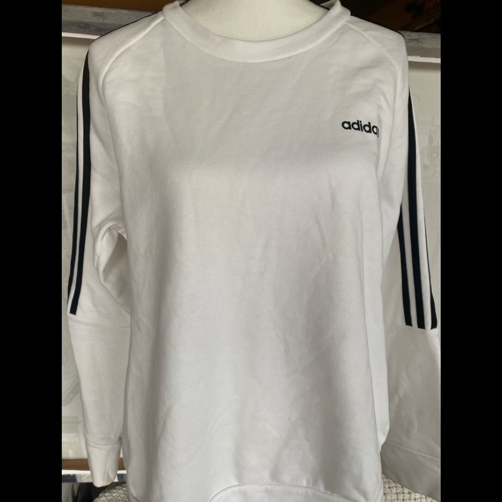 Adidas Black and White Pullover Sport Sweater